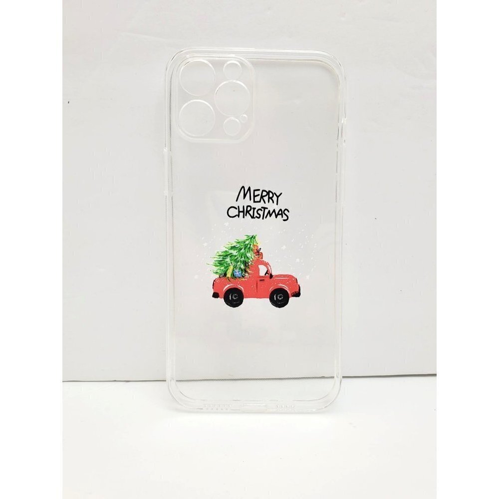 Iphone 12 Pro Max Christmas Tree Red Truck Merry Christmas Phone Case Clear Back